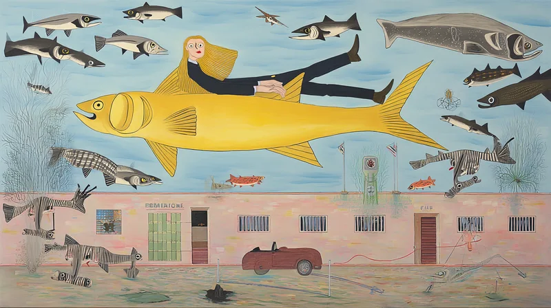 Golden fish flight still
